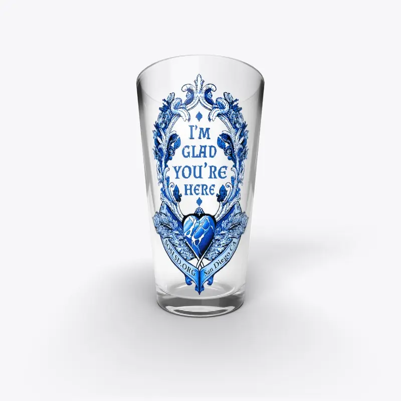 Esoterica Glad pint glass pottery blue