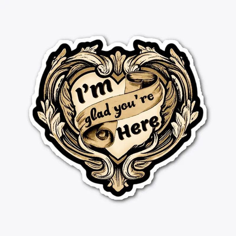 Baroque Heart XL sticker in sepia tones