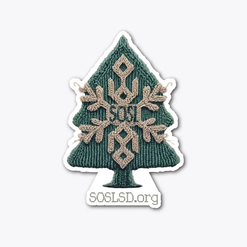 SOSL holiday tree print vinyl sticker