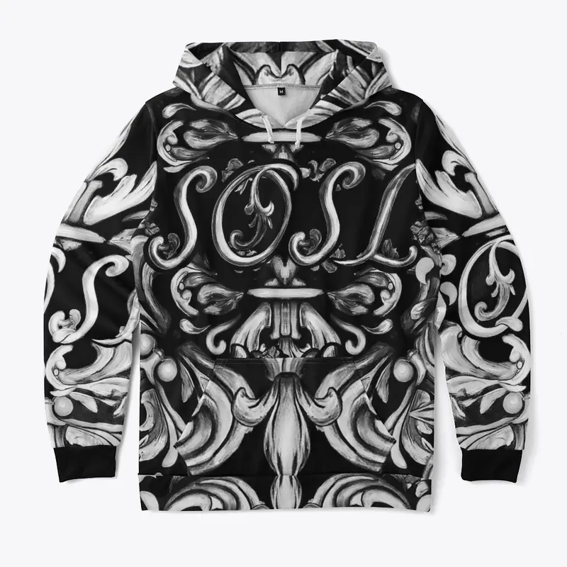 Deruta SOSL all over hoodie monochrome