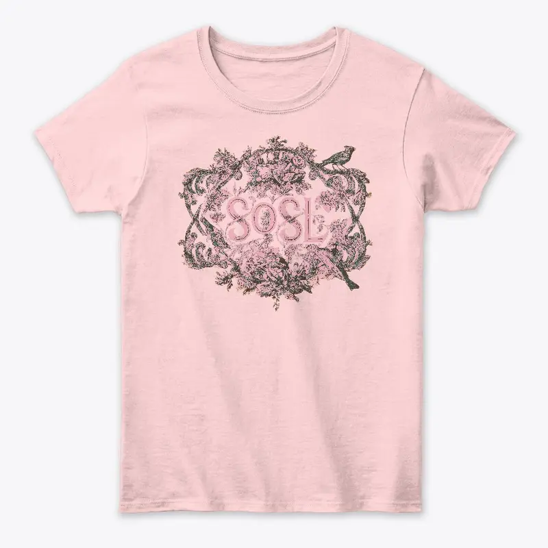 SOSL Toile womens tee in antique pink