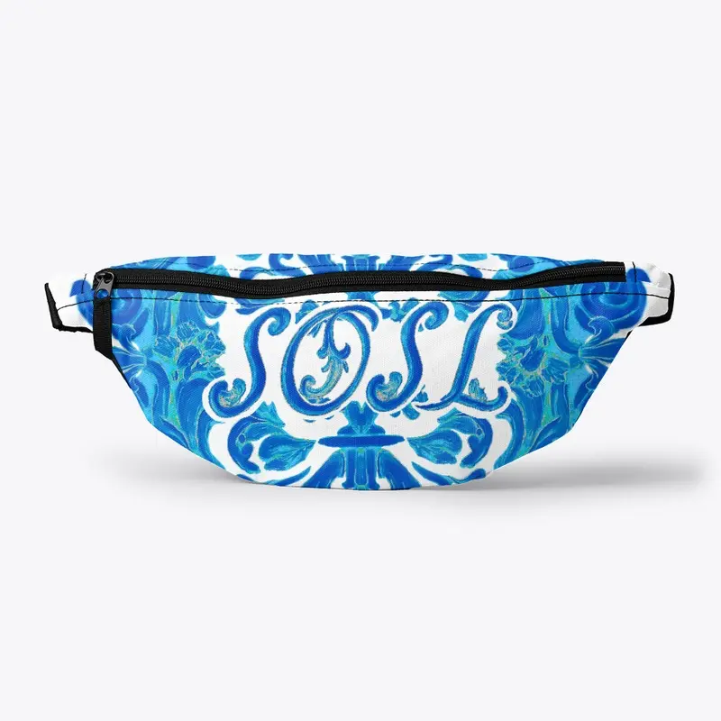 Deruta SOSL printed bumbag pottery blue