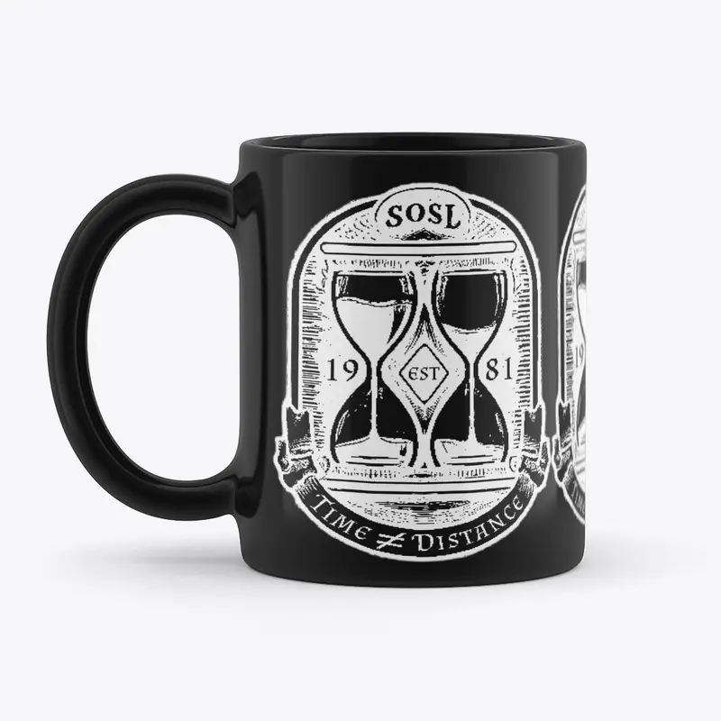 Time is not distance blk mug triple mono