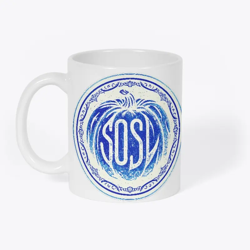 SOSL-a-lantern white mug in pottery blue