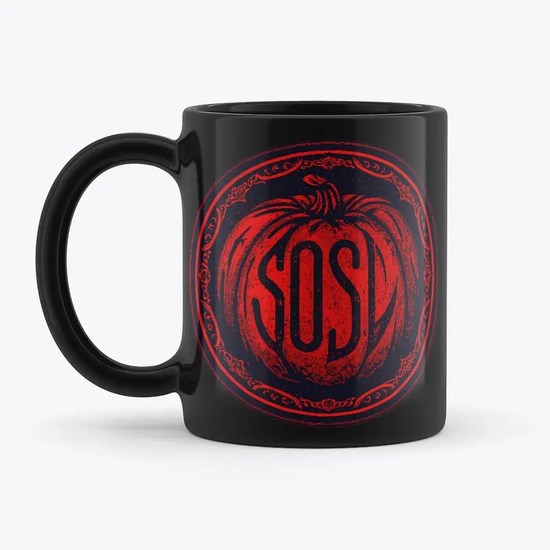 SOSL-a-lantern black mug in vermilion