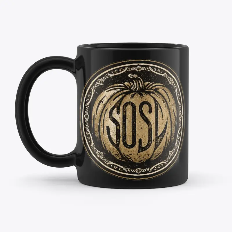 SOSL-a-lantern black mug in sepia