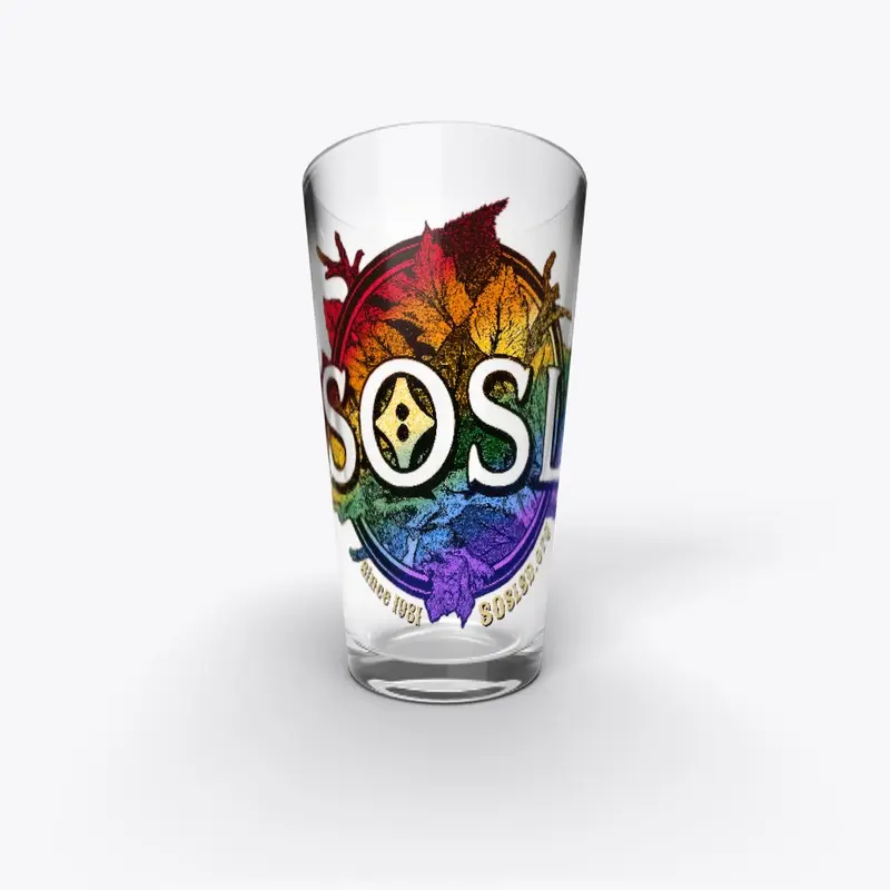 Changing leaves pint glass in rainbow