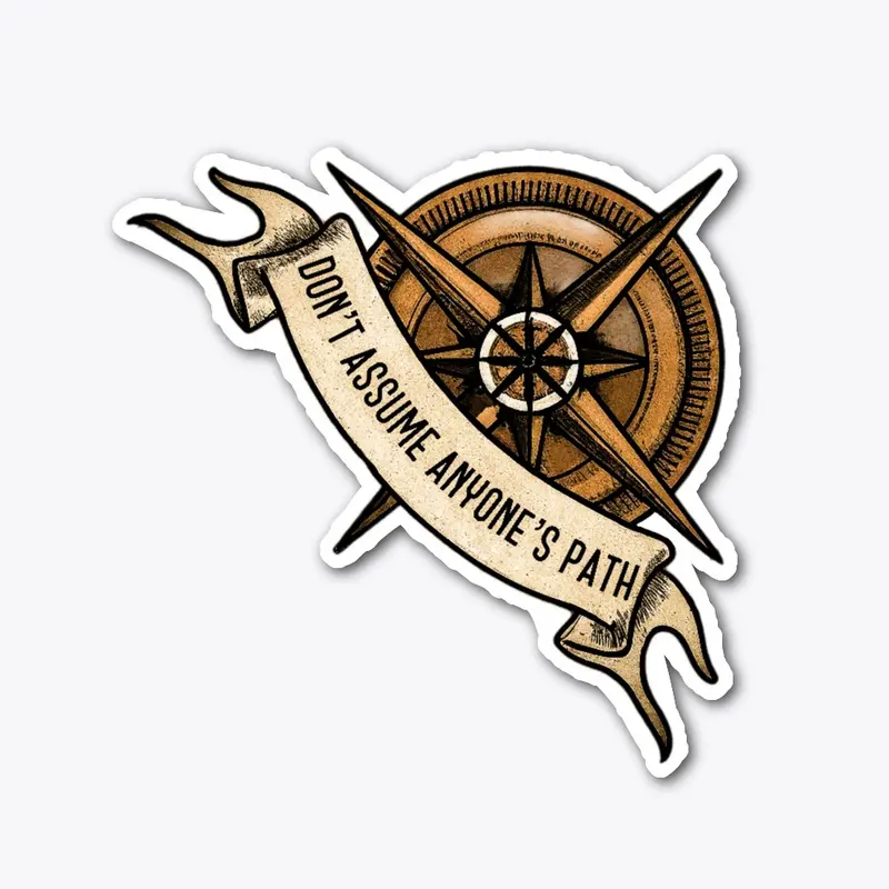 Pathfinder 6 inch sticker in dark sepia