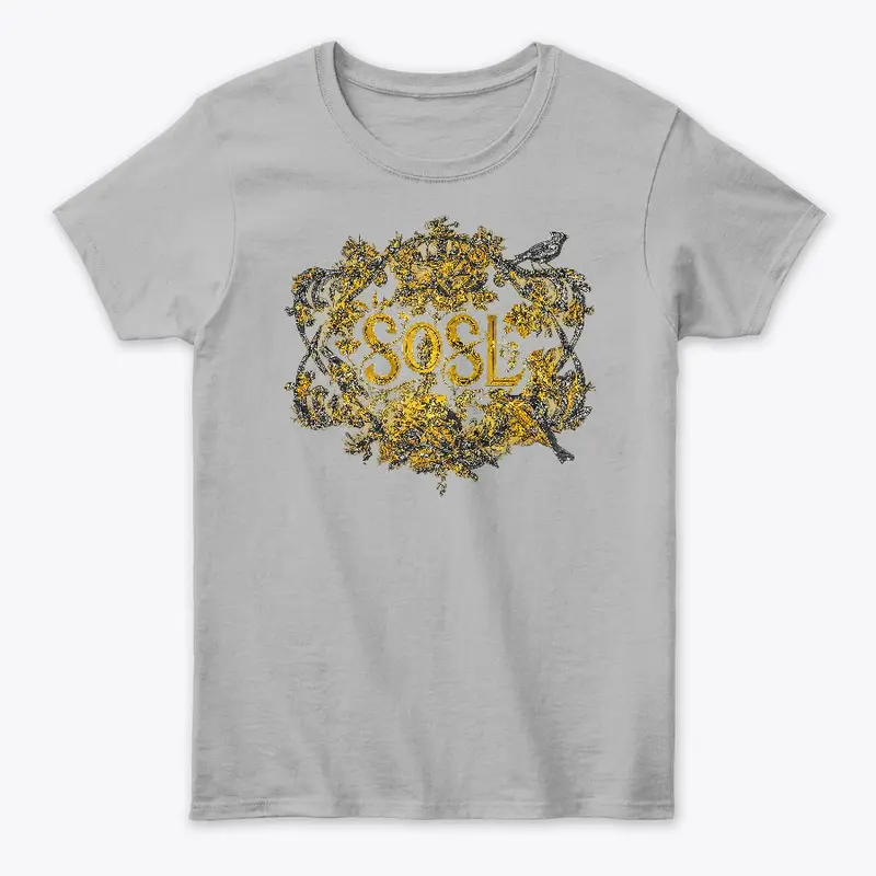 SOSL Toile womens tee in gilded pewter