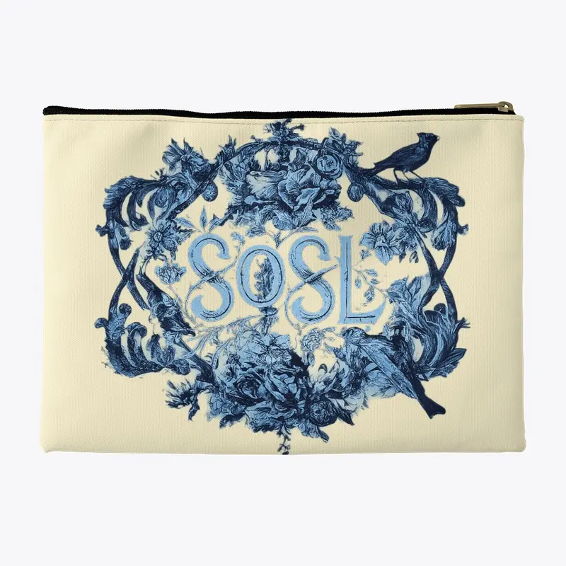 SOSL Toile keepsake pouch cornflower