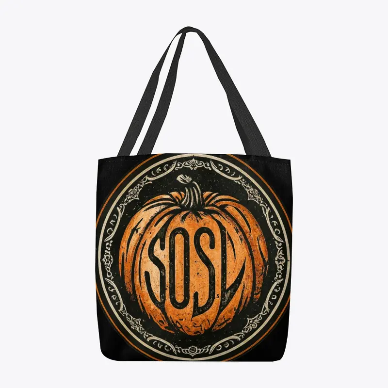 SOSL-a-lantern tote bag in full pumpkin