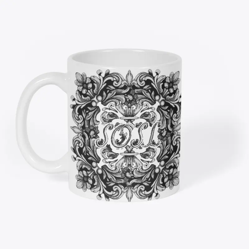 Deruta SOSL monochrome mug