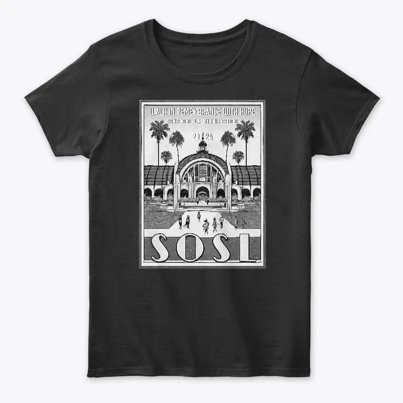 SOSL Walk 2024 womens tee in monochrome