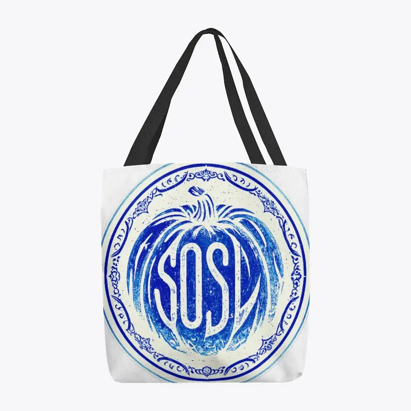 SOSL-a-lantern tote bag pottery blue