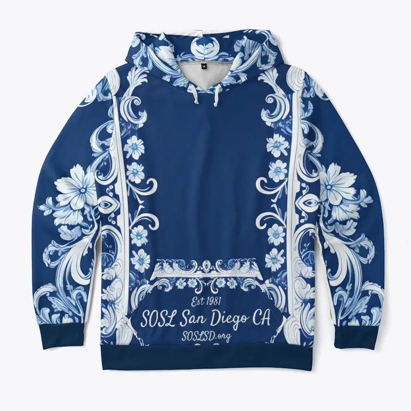 SOSL pottery blue wrap print hoodie