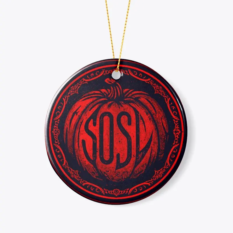 SOSL-a-lantern ornament in vermilion