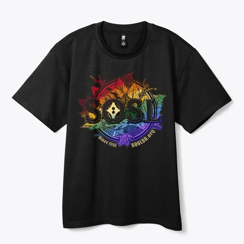 Changing leaves heavy tee in rainbow