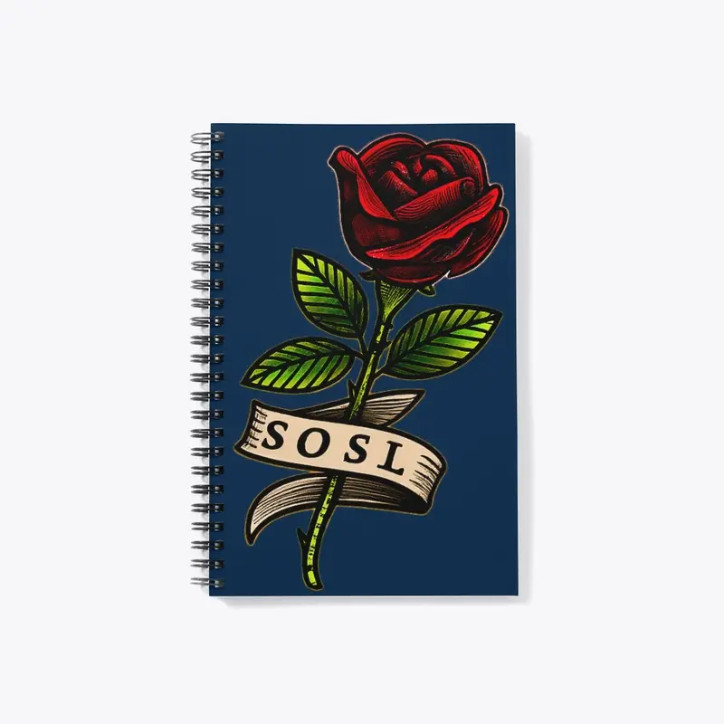 Single Rose notebook full color red