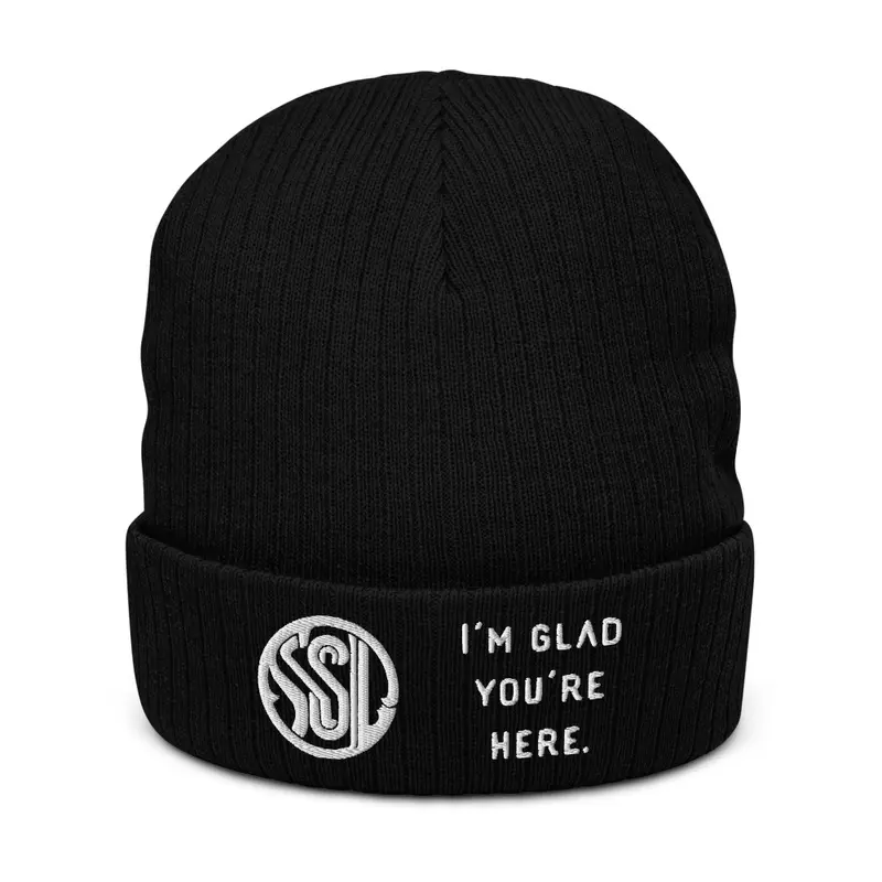 Abstract logo Glad You’re Here beanie