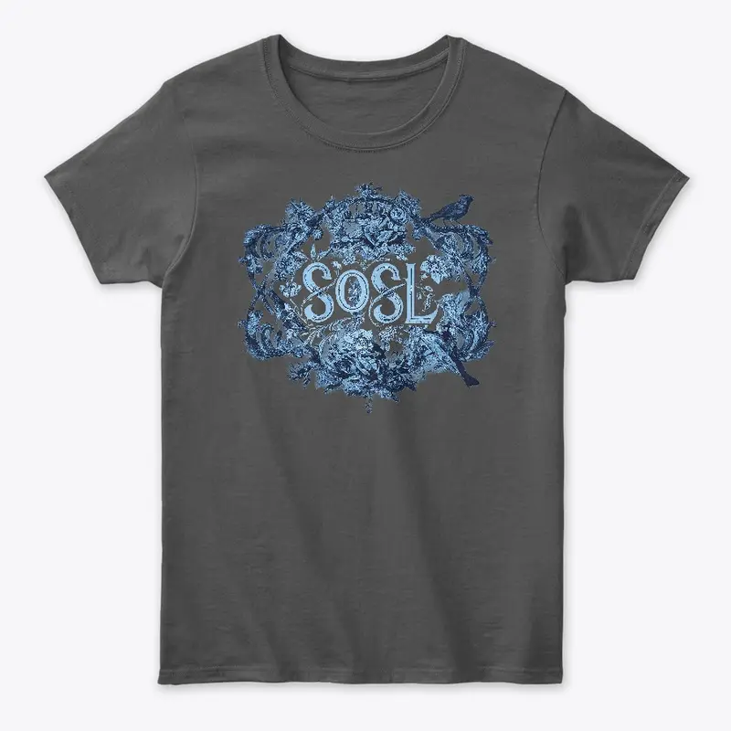 SOSL Toile womens tee in cornflower blue