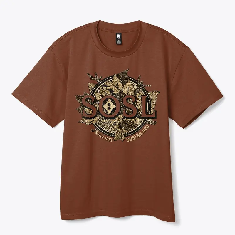 Changing leaves heavy tee in sepia