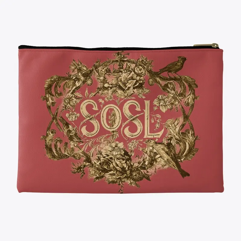 SOSL Toile keepsake pouch in sepia