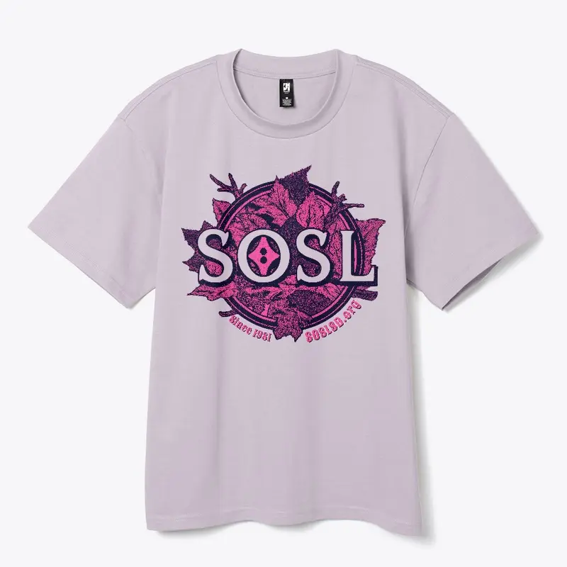 Changing leaves heavy tee in pink