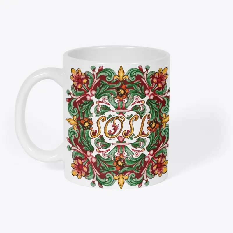 Deruta SOSL holiday colorway mug