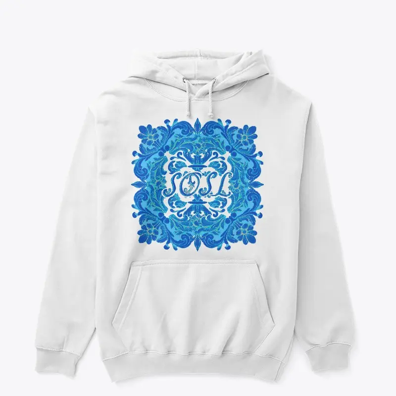 Deruta SOSL pullover hoodie pottery blue