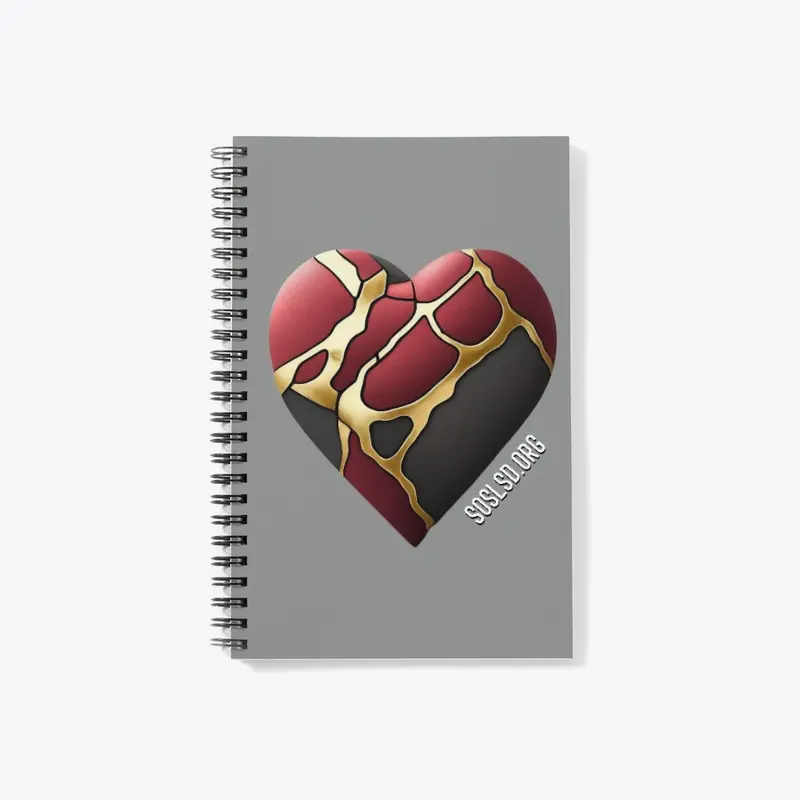 Kintsugi heart print notebook #2